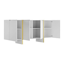 Acheter Vente-Unique Buffet avec 4 portes en MDF - Blanc et Doré - LUVONIA