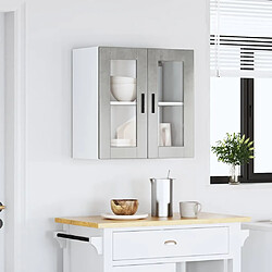 Avis vidaXL Armoire murale de cuisine avec porte en verre Porto gris béton