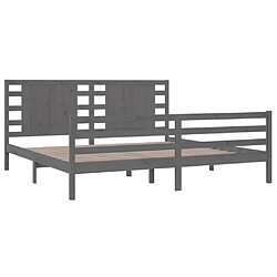 Acheter Maison Chic Lit adulte - Lit simple Cadre de lit,Structure du lit Contemporain Gris Bois de pin massif 200x200 cm -MN74390