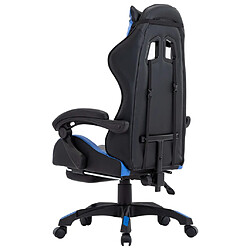 Acheter vidaXL Fauteuil de jeux vidéo avec repose-pied Bleu et noir Similicuir