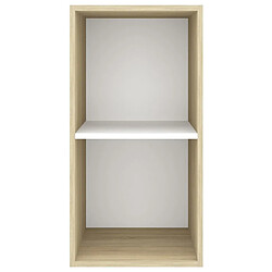 Acheter Maison Chic Meuble TV scandinave mural Banc TV suspendu pour salon - Chêne sonoma et blanc 37x37x72 cm Aggloméré -MN16046