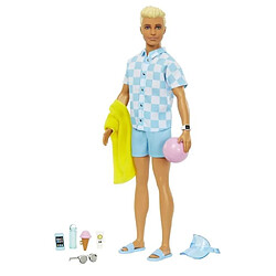 Barbie-Ken Plage-Poupée blonde short de bain et accessoires de plage HPL74 Type de produit : POUPEE - Barbie-Ken Plage-Poupée blonde short de bain et accessoires de plage HPL74