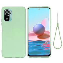 Coque en silicone souple avec sangle vert pour votre Xiaomi Redmi Note 10 4G/Redmi Note 10S