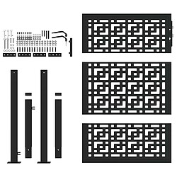 Avis vidaXL Portail de jardin noir 105x130 cm acier conception croisée