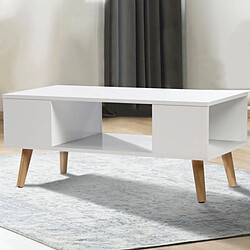 Idmarket Table basse rectangulaire EFFIE scandinave bois blanc 