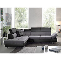 Bestmobilier Lisbona - Canapé d'angle gauche convertible - 5 places - avec têtières