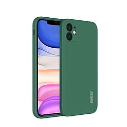 Coque en silicone trou précis de bord droit vert pour votre Apple iPhone 11