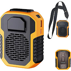 Ventilateur De Collier De Ventilateur De Clip De Taille Portable 6000mah 2 En 1 Ventilateur De Clip De Ceinture Rechargeable À 3 Vitesses Avec Port Usb Pour Les Travaux En Plein Air Randonnée Camping (orang