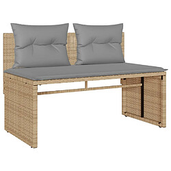 Avis vidaXL Salon de jardin avec coussins 4 pcs beige résine tressée