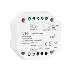 Avis Ledkia Module de Variation LED RF 12/48V pour Ruban LED Monochrome Compatible avec Bouton-Poussoir Blanc