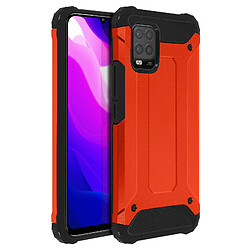 Avizar Coque Xiaomi Mi 10 Lite Hybride Design Relief Antichute orange