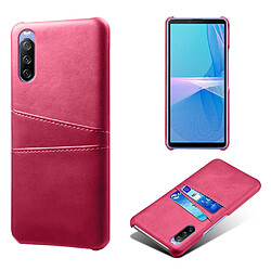 Coque en TPU + PU avec double porte-cartes rose pour votre Sony Xperia 10 III