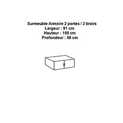 Inside 75 Surmeuble LAVAL pour armoire 2 portes