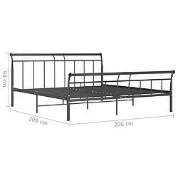 vidaXL Cadre de lit sans matelas noir métal 200x200 cm pas cher