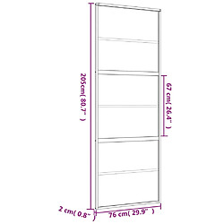 vidaXL Porte coulissante doré 76x205 cm verre ESG clair et aluminium pas cher