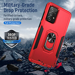 Coque en TPU antichoc avec béquille à anneau rotatif rouge/noir pour votre Samsung Galaxy A72 4G/5G