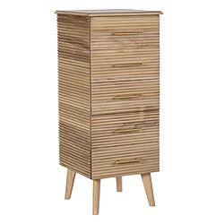 Avis Pegane Chiffonnier, meuble de rangement en bois de paulownia et MDF coloris marron clair - Longueur 42 x Profondeur 40 x hauteur 100 cm