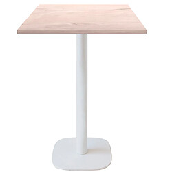 Restootab Mange-debout 60x60cm - modèle Round pied blanc chêne bosco