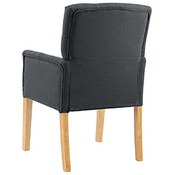 Maison Chic Lot de 2 Chaises à manger avec accoudoirs,Fauteuil/Chaises à dîner confortables gris tissu -MN90646 pas cher