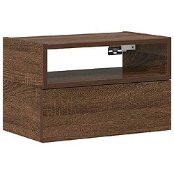 vidaXL Table de chevet murale chêne marron 45x26x28,5 cm