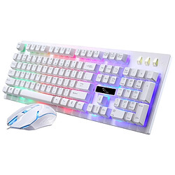 Wewoo Clavier QWERTY blanc pour ordinateur portable, PC ZGB G20 1600 DPI professionnel filaire RVB rétro-éclairage mécanique Feel suspension + souris optique Kit