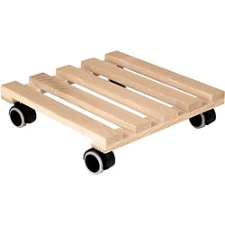 EDA Plastiques Support a Roulettes - EDA PLASTIQUE - Carré 29x29cm en Bois de hetre - Hauteur 8cm