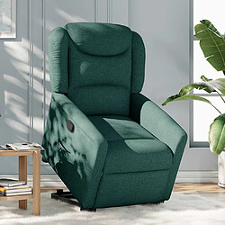 vidaXL Fauteuil inclinable vert foncé tissu