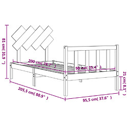 vidaXL Cadre de lit sans matelas 90x200 cm bois de pin massif pas cher