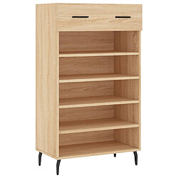 Maison Chic Armoire à Chaussures,Meuble de Rangement à Chaussures chêne sonoma 60x35x105cm bois d'ingénierie -MN20473