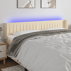 Maison Chic Tête de lit moderne à LED lumineuse pour chambre - Décoration de lit Crème 203x16x78/88 cm Tissu -MN87354