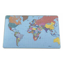 Durable Sous-main anti-dérapant en PVT 40 x 60 cm (Motif carte du monde)