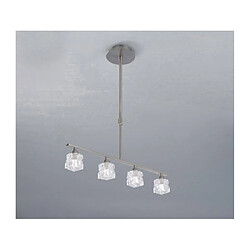 Luminaire Center Suspension Ice 4 Ampoules G9 ECO Bar, nickel satiné