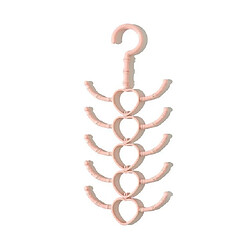 Wewoo 5 PCS Rotative Tie Scarf Rack 10 Hooks Hanger Wardrobe Storage Pink