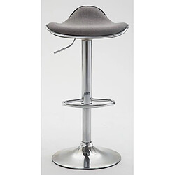 Decoshop26 Lot de 2 tabourets de bar assise ergonomique en tissu gris clair pied en trompette en métal 10_0004411