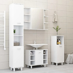 Maison Chic Armoire de Bain | Ensemble de 4 meubles salle de bain Blanc Aggloméré -GKD38283