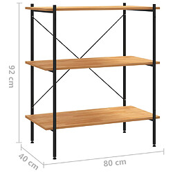 vidaXL Étagère à 3 niveaux Noir et chêne 80x40x92 cm pas cher