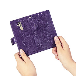 Wewoo Housse Coque Étui en cuir à rabat horizontal Butterfly Love Flowers pour Huawei Mate 20 Liteavec porte-cartes et porte-cartesavec porte-monnaie violet foncé