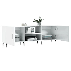 Acheter Maison Chic Meuble TV scandinave - Banc TV pour salon blanc brillant 150x30x50 cm bois d'ingénierie -MN36701