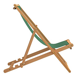 Avis vidaXL Chaise de plage pliable Bois de teck solide Vert