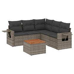 Maison Chic Salon de jardin 6 pcs avec coussins | Ensemble de Table et chaises | Mobilier d'Extérieur gris résine tressée -GKD15527