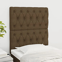 Maison Chic Lot de 2 Têtes de lit design pour chambre - Décoration de lit Marron Foncé 80x7x78/88 cm Tissu -MN50880