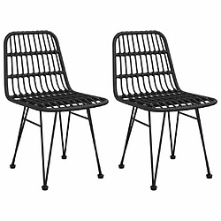 Acheter Salle à manger de jardin 3 pcs,Table et chaise à dîner Noir Résine tressée -MN78836