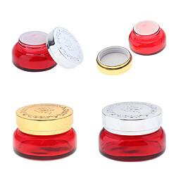 Bocaux en verre 30g / 50g pour le maquillage cosmétique Baume à lèvres Crèmes Oil Red Golden 30g