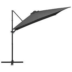 Acheter Helloshop26 Parasol déporté avec led et mât en acier 250 x 250 cm anthracite 02_0008445