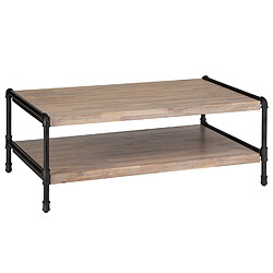 Atmosphera, Createur D'Interieur Table basse design bois et métal industriel Siam - L. 120 x H. 40 cm - Noir