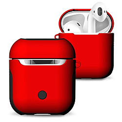 Wewoo Coque Protection Caoutchouc givré Paint + PC Bluetooth Ecouteurs Etui Sac de rangement anti-perte pour AirPods (Rouge)