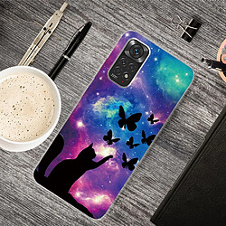 Coque en TPU antichoc, anti-rayures Chat et papillons pour votre Xiaomi Redmi Note 11S 4G/Redmi Note 11 4G (Qualcomm)