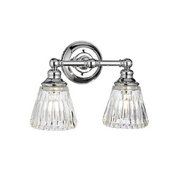 Elstead Lighting Applique murale salle de bains Keynes Acier,verre taillé transparent Chrome poli