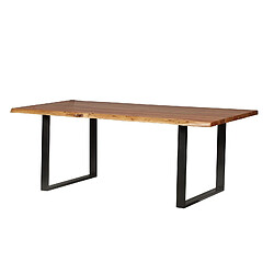 BOIS & CHIFFONS Table de repas rectangulaire 200 cm | Acacia Black pas cher