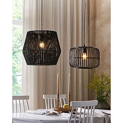 Beliani Lampe suspension MACHEKE Bambou Noir